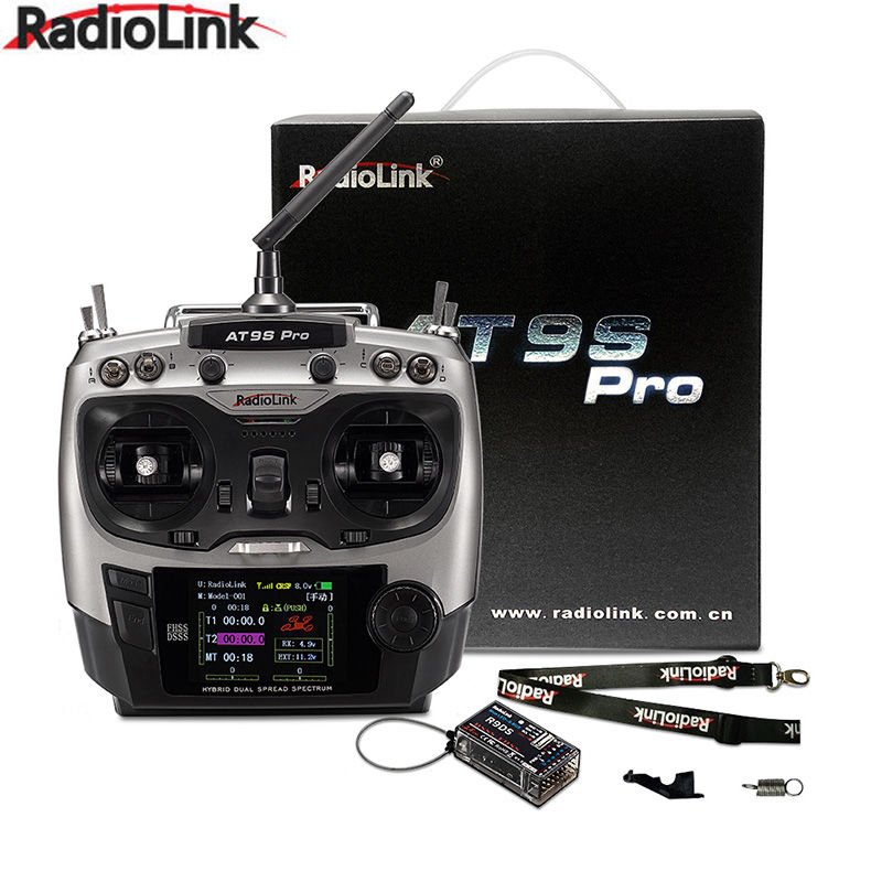 AT9S Pro 2.4G 12 Kanal DSSS FHSS Kumanda ve 9 Kanal R9DS Alıcı Gümüş Renk