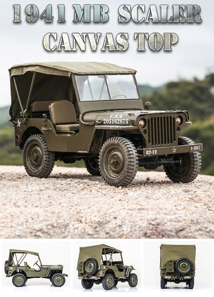 Roc Hobby 1/6 Scaler Willys Canvas Top