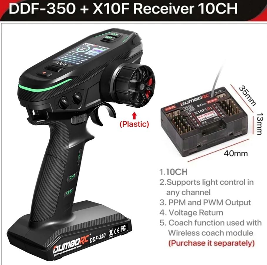 DDF-350 + X10F 2.4Ghz 10CH Kumanda Seti (Plastik Tekerli)
