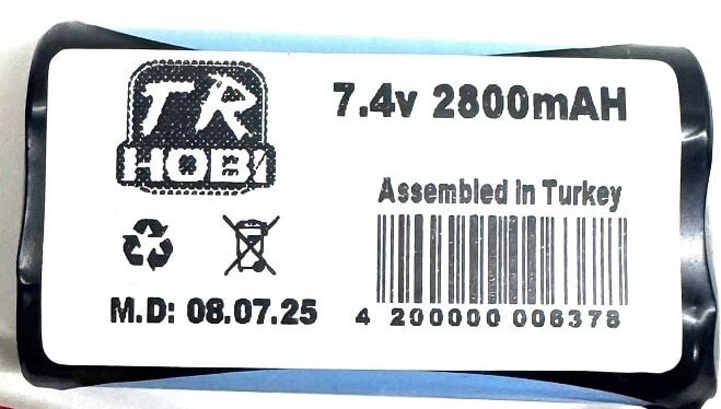 2800Mah 7.4V Lion RC İş Makinesi Bataryası
