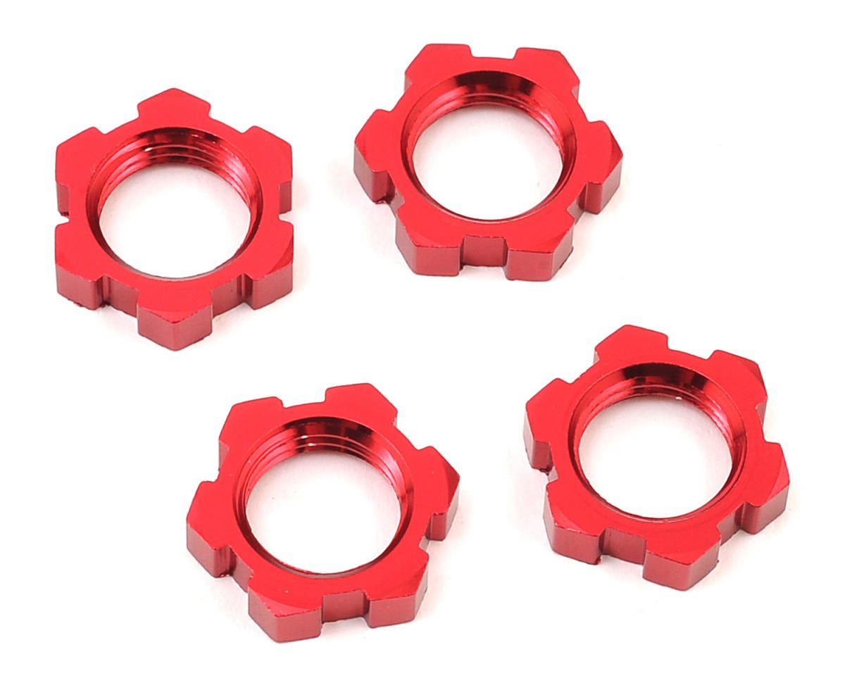 7758R Sledge/X-Maxx/E-Revo VXL 17mm Splined Wheel Nut (Red) (4)