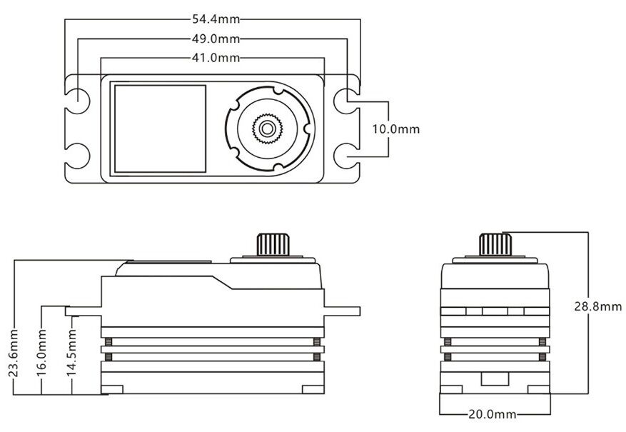 GTS-2 Low Profile HV MG Brushless Servo