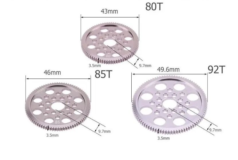 92T Spur Gear 48P 1/10 Alüminyum