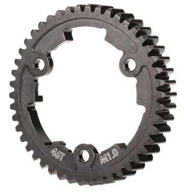 6442 Spur gear, 46-tooth (machined, hardened steel) (wide face, 1.0 metric pitch)