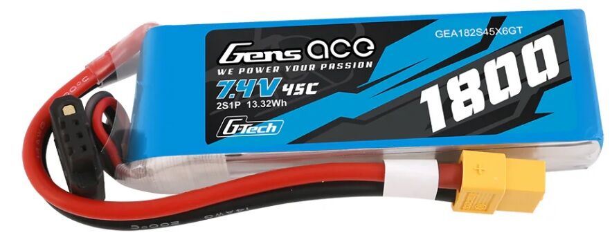 1800mAh 7.4V 45C 2S LiPo