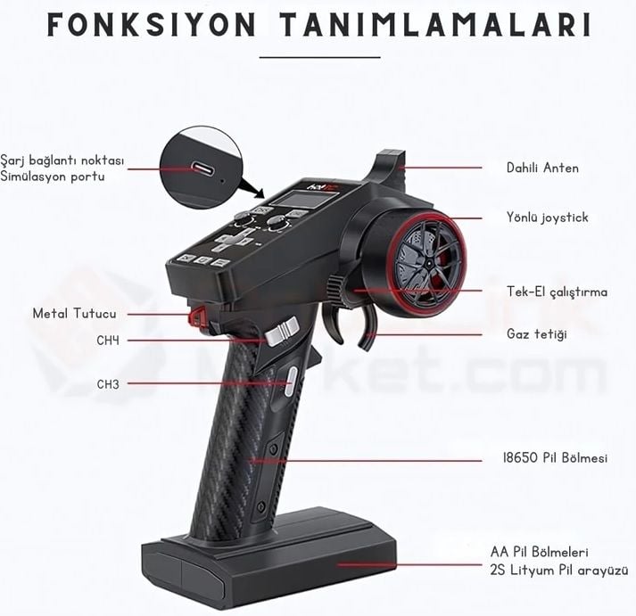 CT-6A  6ch 2.4Ghz Kumanda ve Alıcı Seti