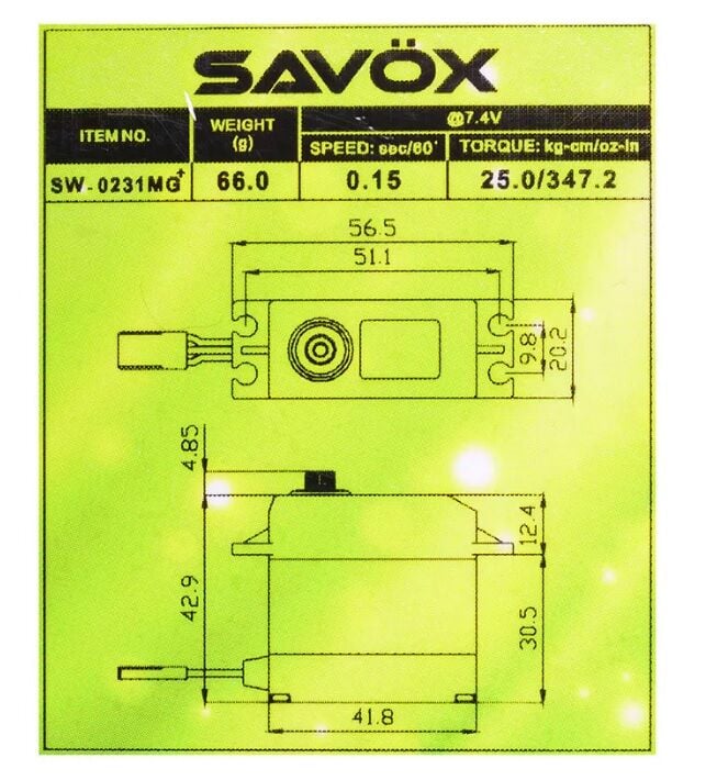 SW-0231MG+ Dijital Su Geçirmez Metal Dişli Sevo 25Kg Standart Size