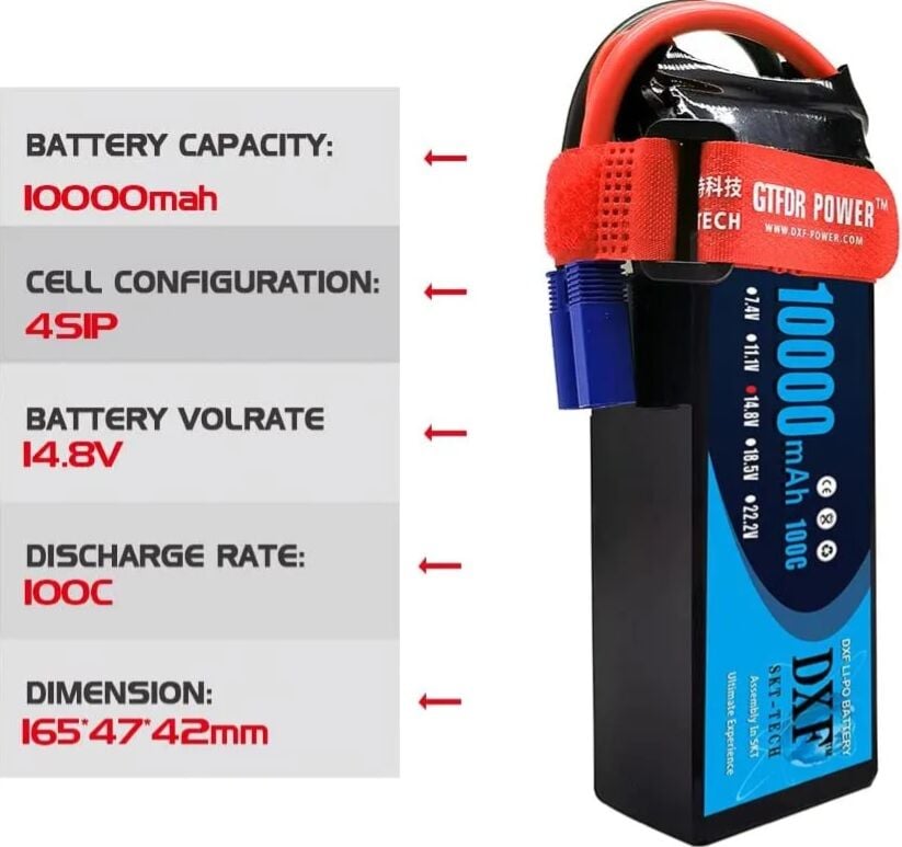10000mah 14.8V 4S 100C  Lipo Batarya X-Maxx / XRT Uyumlu
