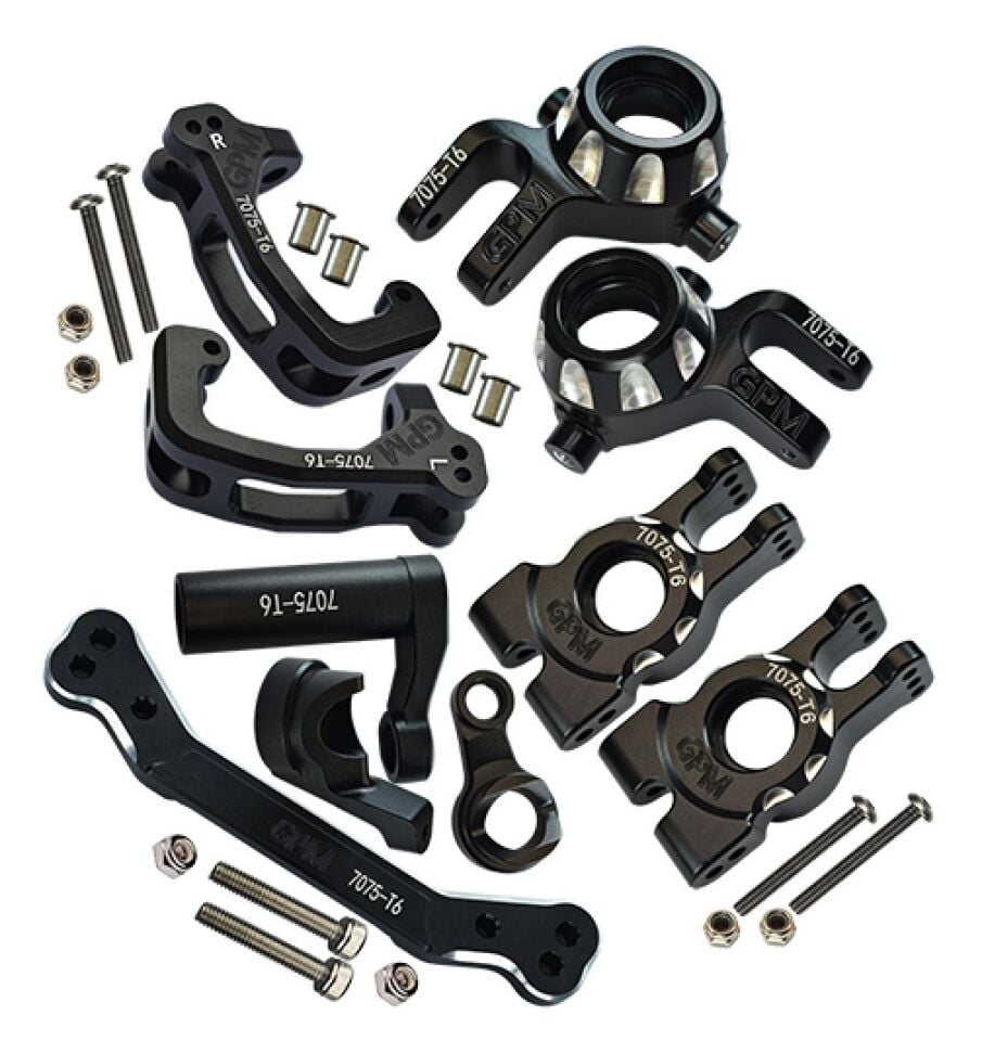 Alloy 7075 Front C Hubs + Front + Rear Knuckle + Steering Assembly + Steering Plate Combo Set For TRAXXAS 1/8 Sledge 6S