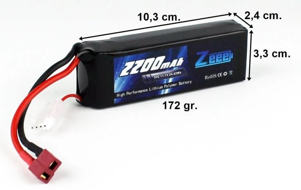 2200Mah 11.1V 3S 50C Lipo Batarya