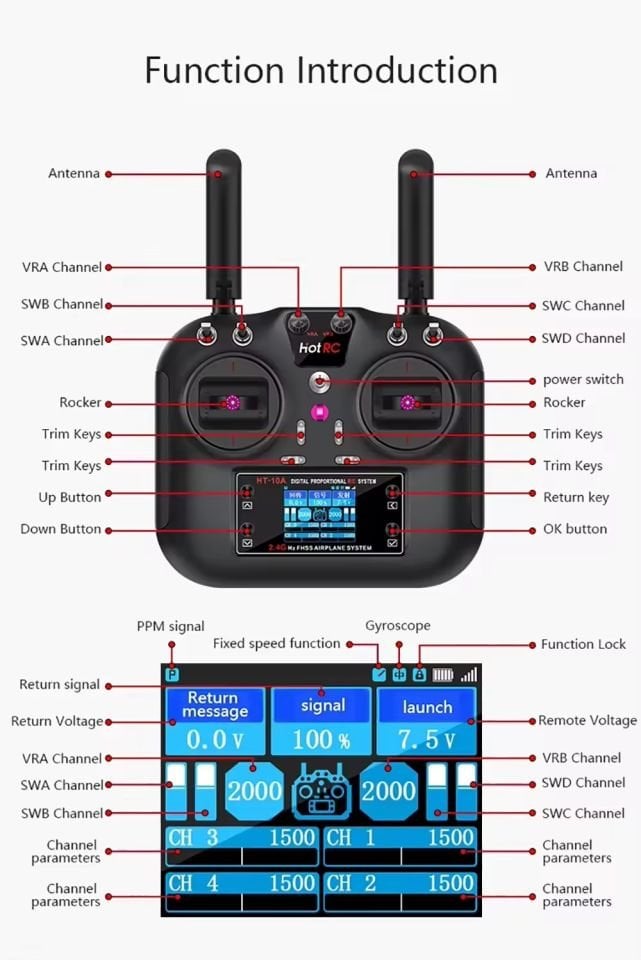 HT-10A 10 Kanal Kumanda ve Alıcı Seti