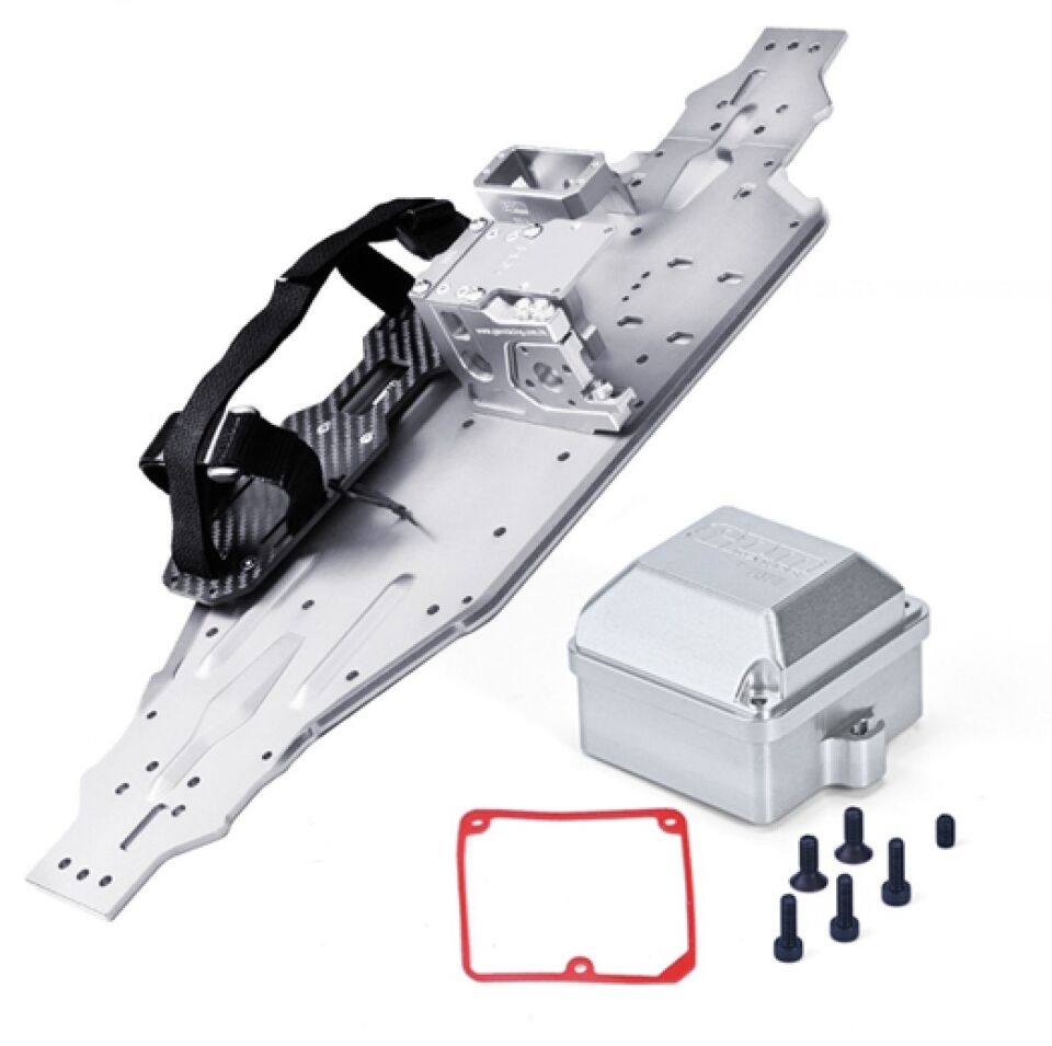 Alloy 7075 Chassis Plate With Servo Mount + Battery Compartment + Motor Base For TRAXXAS 1/8 Sledge 6S