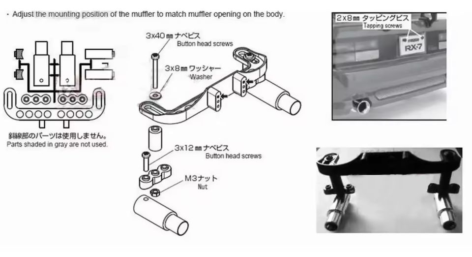 Egzoz Seti Plastik 1/10 - 1/8 Araçlar İçin