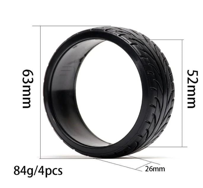 1/10 Drift Lastik Seti 4Lü Set Kenar Ofsetli