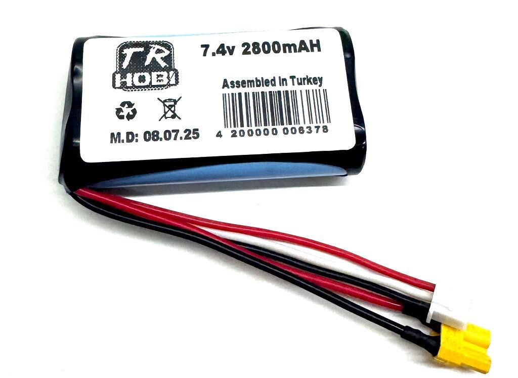 2800Mah 7.4V Lion RC İş Makinesi Bataryası XT-30 Konnektörlü