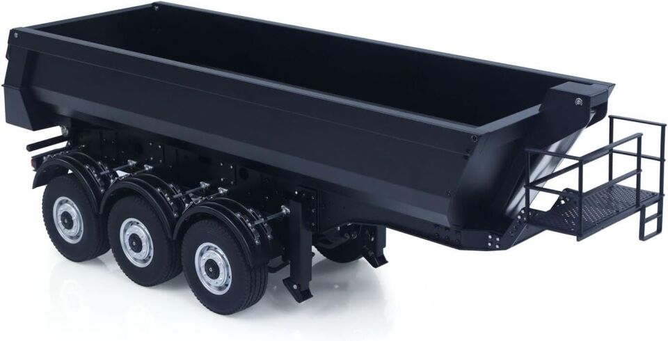 KABOLITE 1/14 Metal 3 Akslı Elektrikli Kaldırmalı Damperli Dorse Siyah