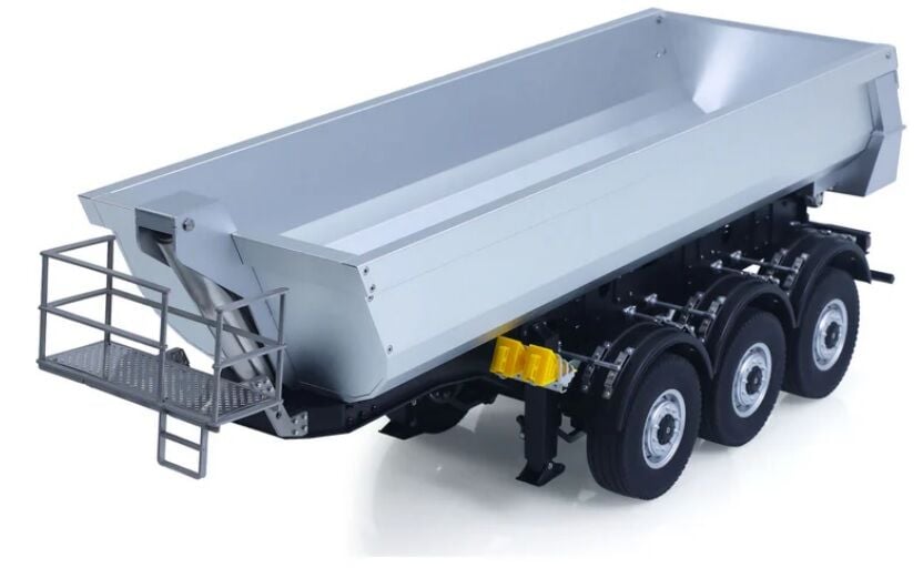 KABOLITE 1/14 Metal 3 Akslı Elektrikli Kaldırmalı Damperli Dorse Gri