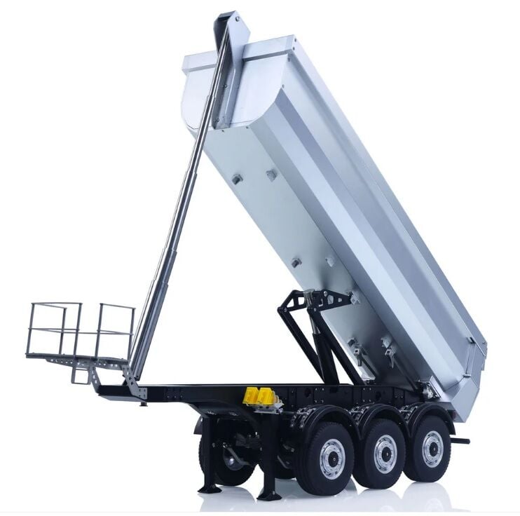 KABOLITE 1/14 Metal 3 Akslı Elektrikli Kaldırmalı Damperli Dorse Gri