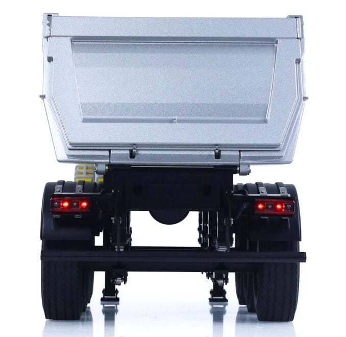 KABOLITE 1/14 Metal 3 Akslı Elektrikli Kaldırmalı Damperli Dorse Gri