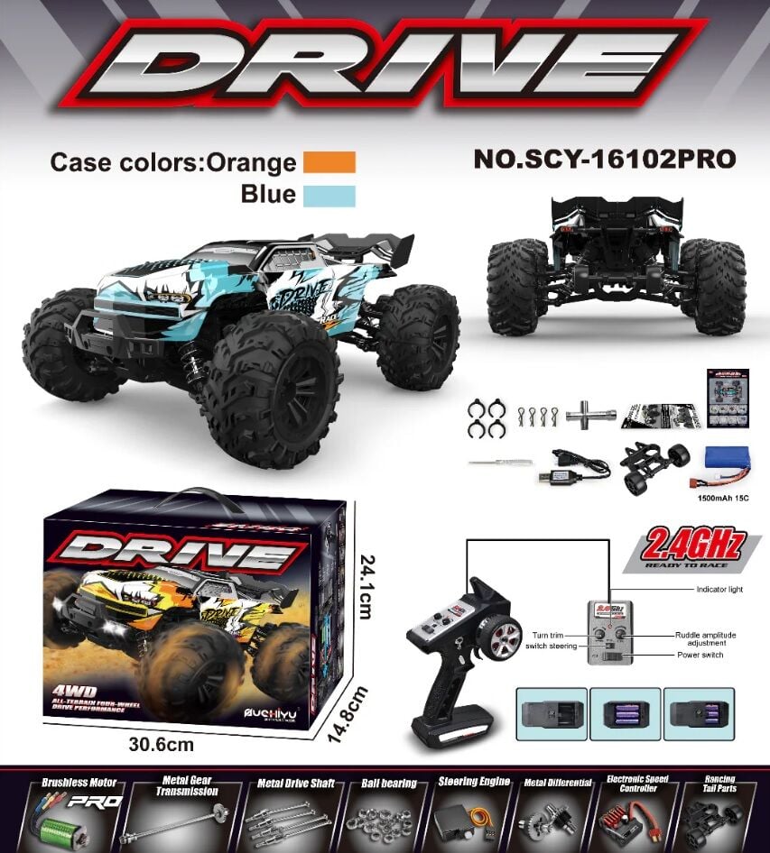 Drive 1/16 Fırçasız 4x4 Truggy V2 70km+