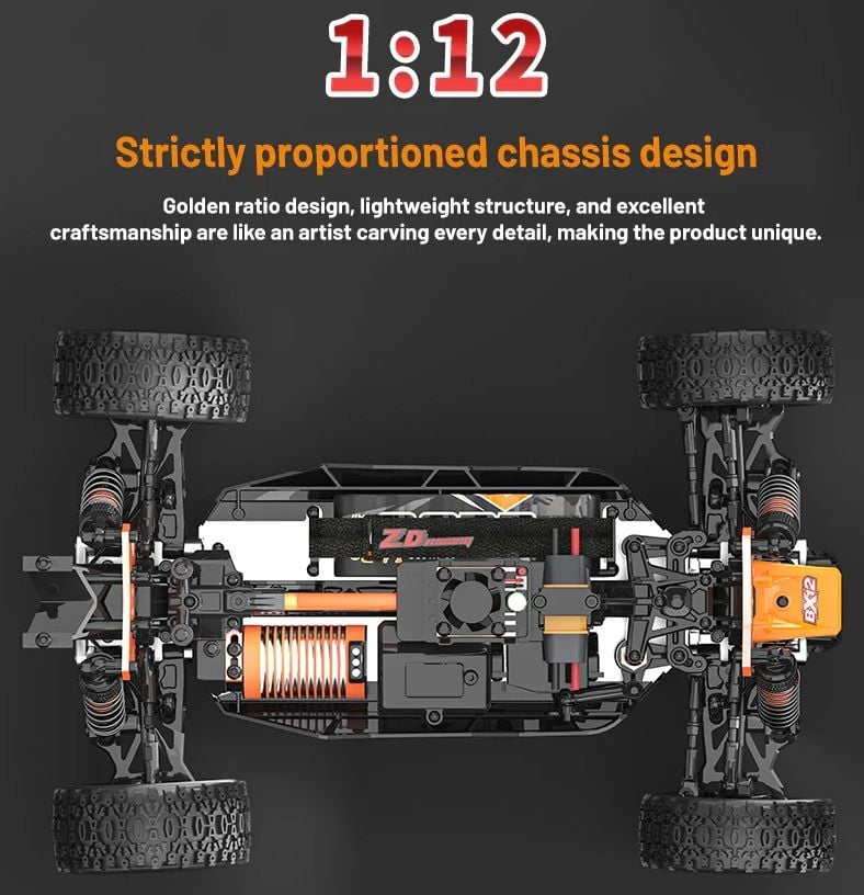 BX12 4WD Brushless 1/12 Rc Buggy RTR Mavi