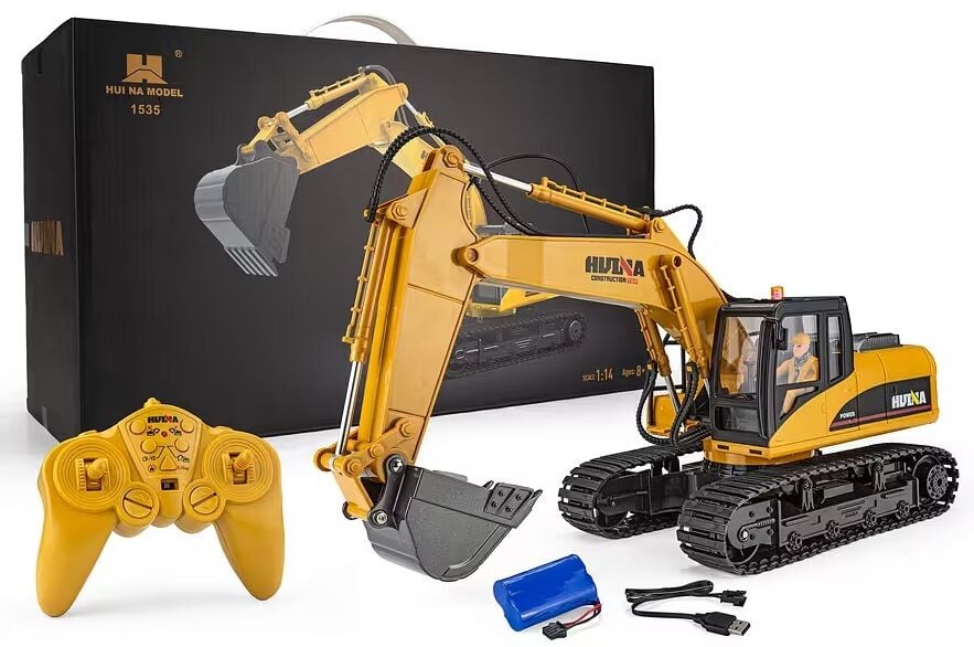 1535 RC Ekskavatör 1/14 Ölçekli RTR Tek Kazıcı Metal Kovalı
