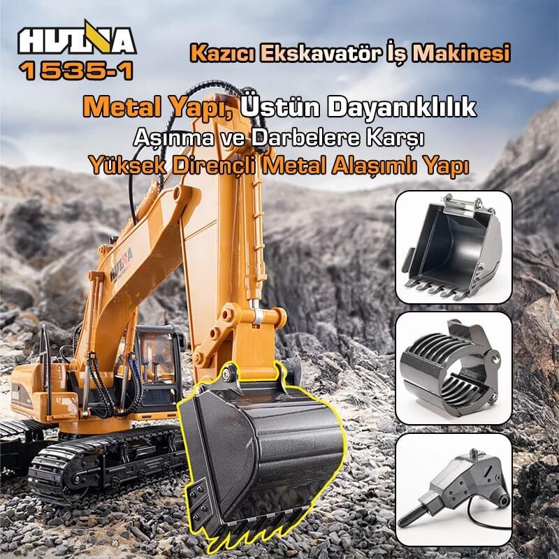 1535-1 RC Ekskavatör Kazıcı / Kırıcı / Kereste Kepçe Ucu 1/14 Ölçek