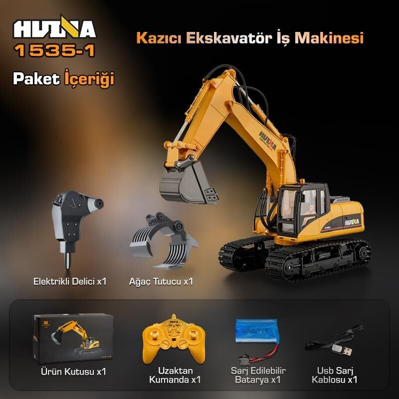 1535-1 RC Ekskavatör Kazıcı / Kırıcı / Kereste Kepçe Ucu 1/14 Ölçek