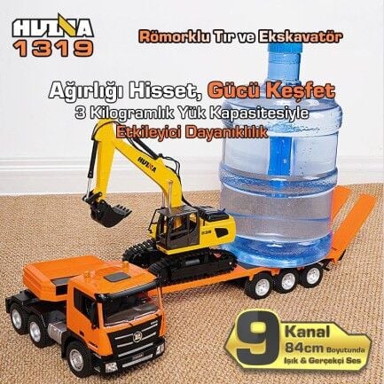 1319 1/24 RC Flatbed Tır ve Ekskavatör Combo Paket