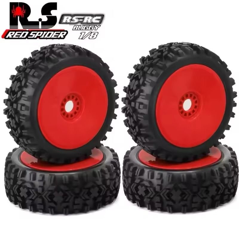 1/8 Buggy Jant Lastik Seti 4 Adet Kırmızı