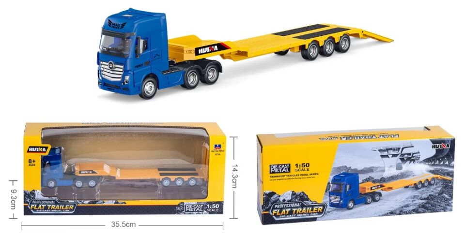 1730 Flatbed Tır 1/50 Metal Diecast Mavi