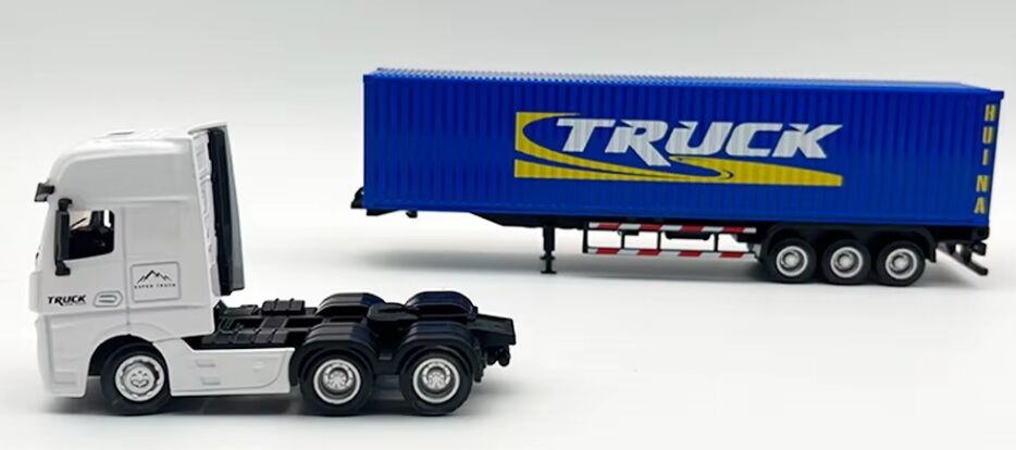 1732 Metal Konteyner Dorseli Tır 1/50 Diecast Mavi