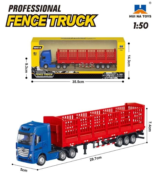 1753 Kafes Dorseli Tır 1/50 Metal Diecast Model