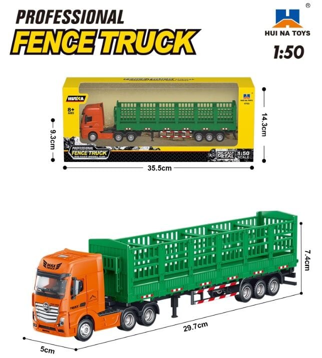 1753 Kafes Dorseli Tır 1/50 Metal Diecast Model