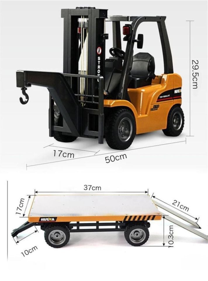 1576 Forklift ve Römorku, Metal Çatallı ve Aparatlı, 8 Kanal