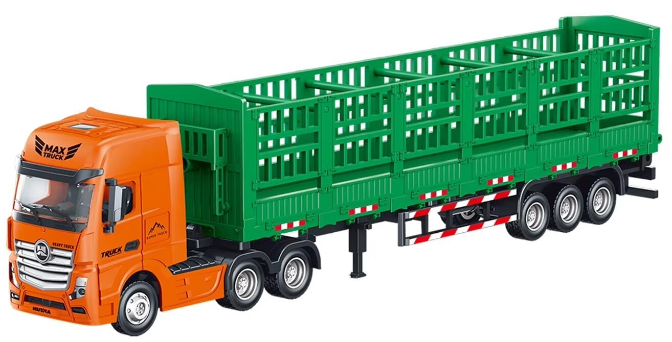 1753 Kafes Dorseli Tır 1/50 Metal Diecast Model Yeşil