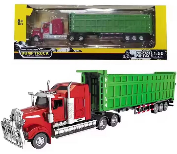 1755 Metal Amerikan Damperli Dorse Tır 1/50 Diecast Sarı