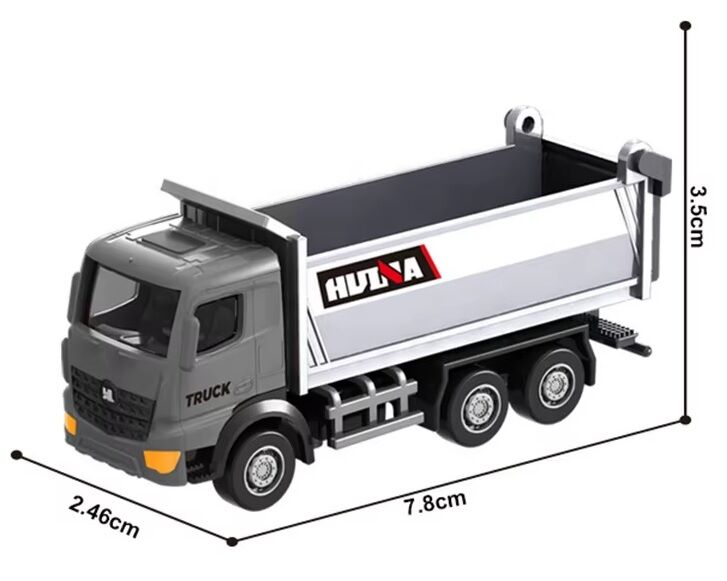1012 Mini Metal Damperli Kamyon 1/80 Diecast Gri