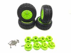 1/10 SC Jant Lastik Seti Multi Hex 12/14/17mm Yeşil