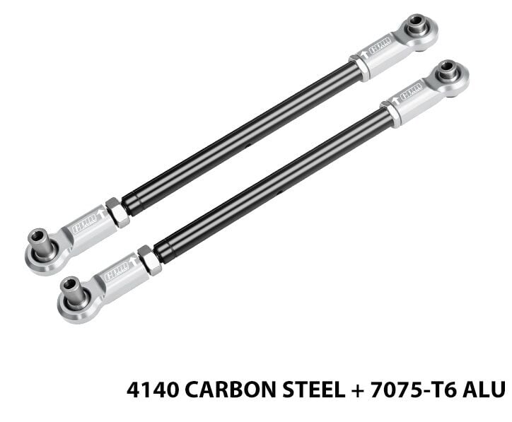 4140 Steel Adjustable Front Steering Toe Links With 7075 Alloy Ends For TRAXXAS X-Maxx 6S 8S / X-Monster / Funco