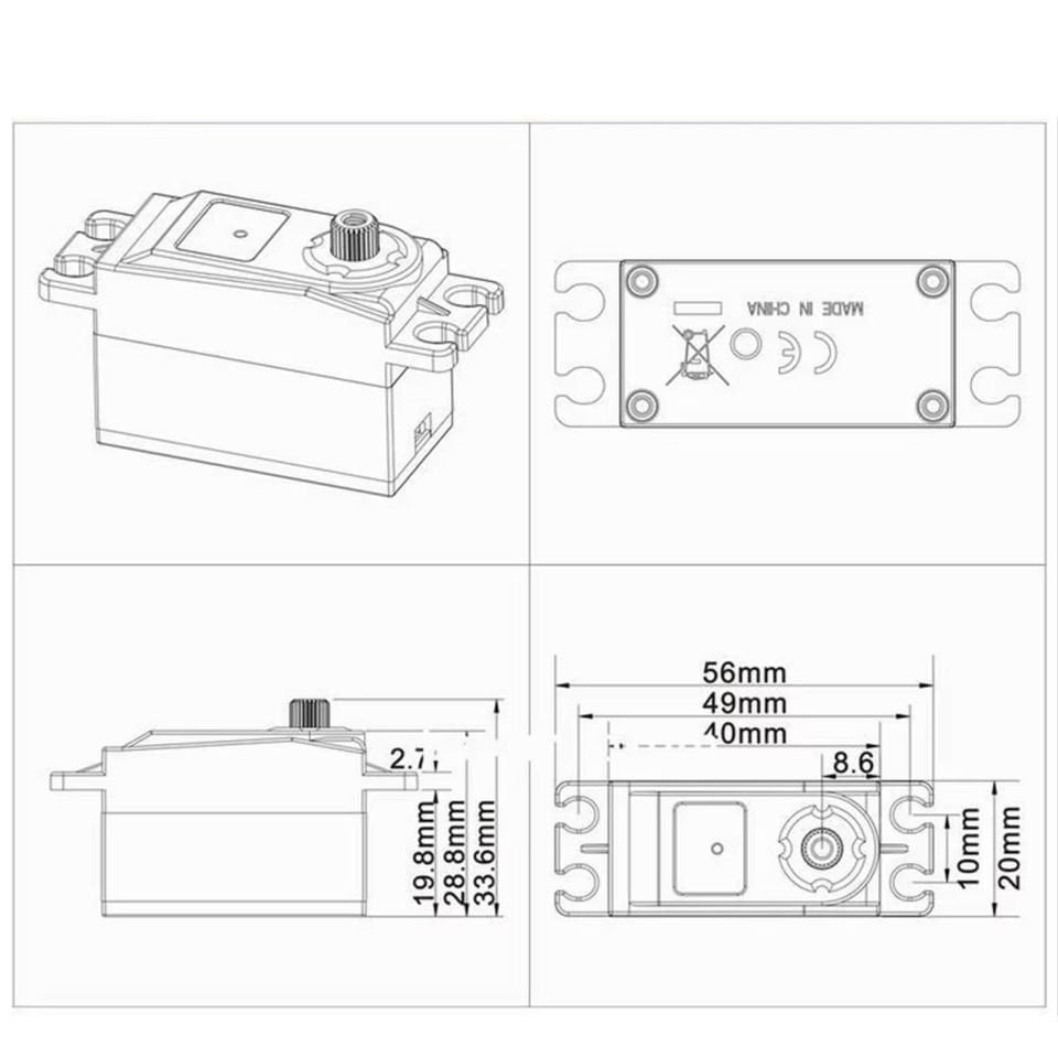 12KG Low Profile Servo Drift