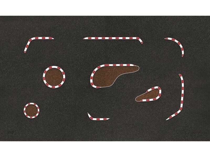 Nano-TTR Track Mat 150x90cm + Curb Set - Jersey Barrier Set