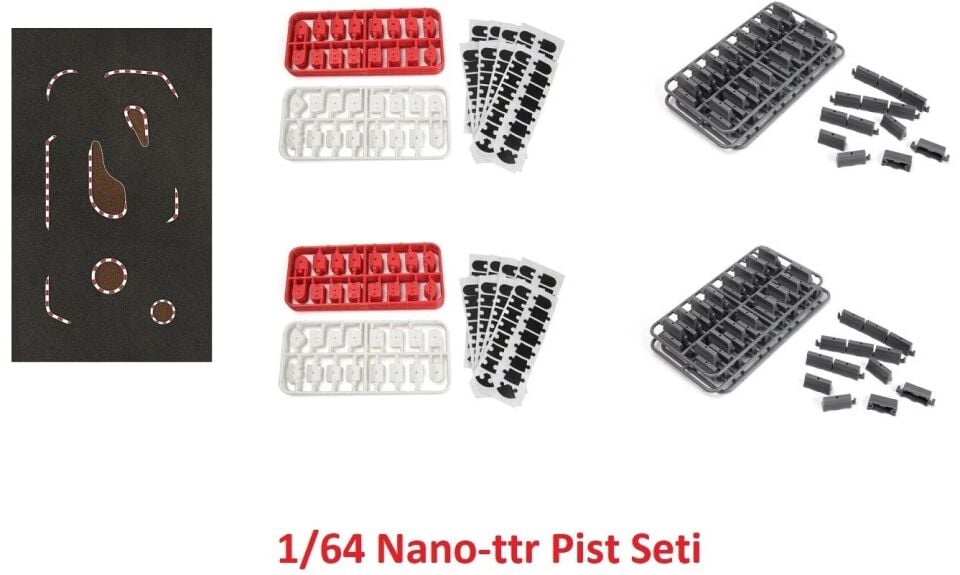 Nano-TTR Track Mat 150x90cm + Curb Set - Jersey Barrier Set