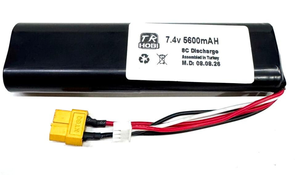 5600Mah 7.4V 8C Lion RC İş Makinesi Bataryası