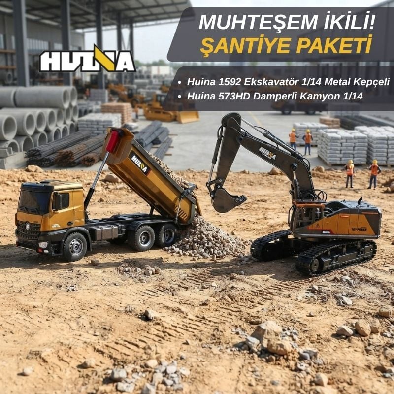 1592 Ekskavatör ve 573HD Kamyon Orta Seviye İş Makinesi Seti