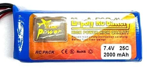 2000Mah 7.4V 25C 2S Lipo Batarya