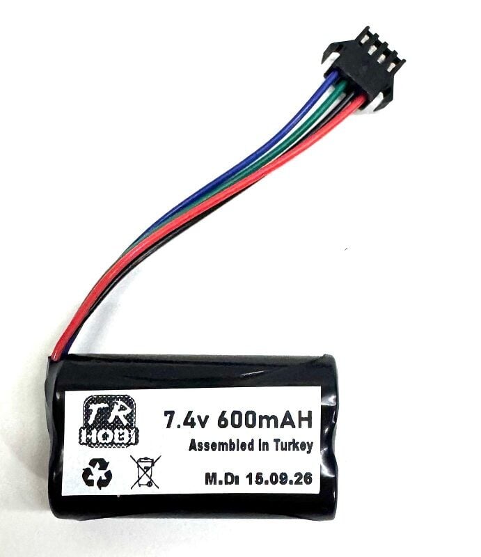600Mah 7.4V Lion 14500 Batarya SM4pin