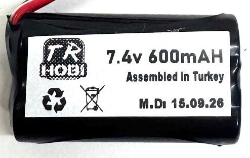 600Mah 7.4V Lion 14500 Batarya SM4pin