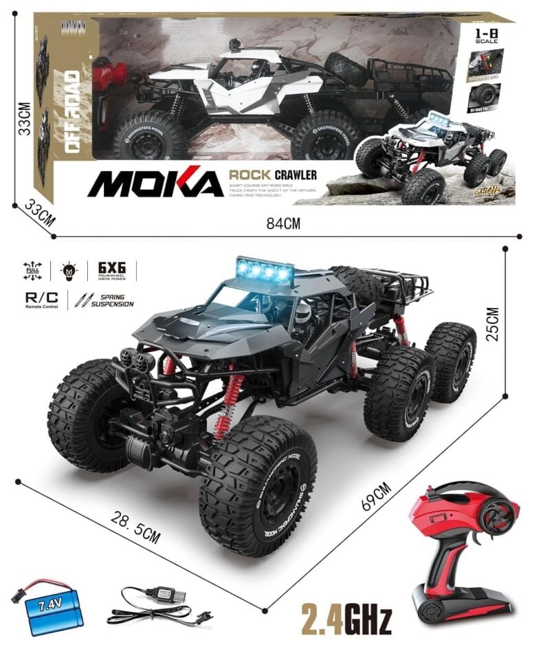 1/8 Ölçekli 70cm Rock Crawler 6x6 RC Off-Road Kamyonu
