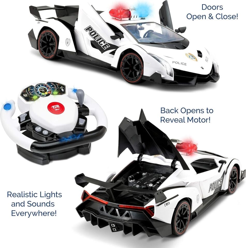 Top Race 1/12 RC Polis Arabası 4D Kontrol